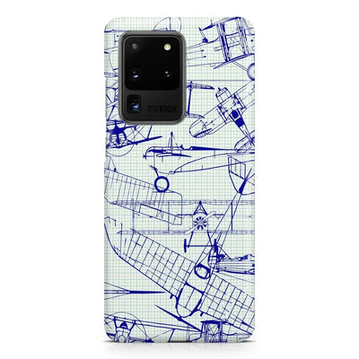 Amazing Drawings of Old Aircrafts Samsung Case