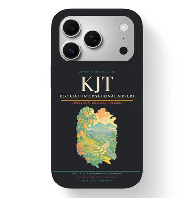 Majalengka Airport (KJT) design on black iPhone 17 Pro MagSafe case