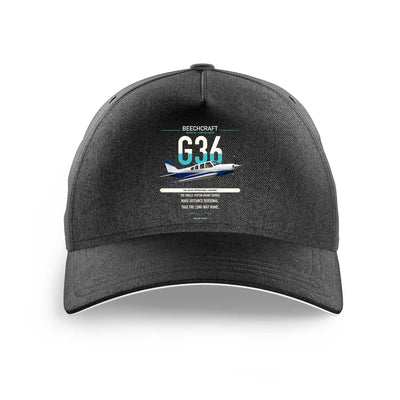 Beechcraft Bonanza G36 design on black printed hat