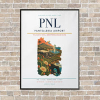 Thumbnail for Pantelleria Airport PNL vertical canvas print - framed - white background