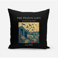 Thumbnail for VINTAGE G4526 - The Pigeon Loft - Designed Pillows design on black