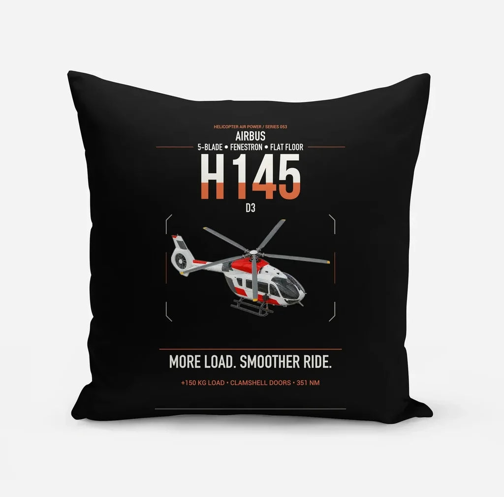 Airbus H145 D3 design on black pillow