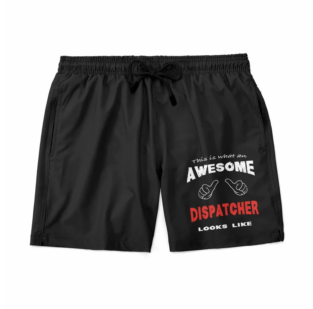 This is What an Awesome Dispatcher Look Like aviation design on quick-dry polyester swim trunks.