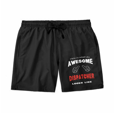 This is What an Awesome Dispatcher Look Like aviation design on quick-dry polyester swim trunks.