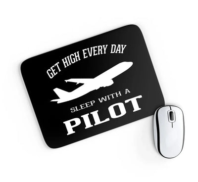 Get High Every Day Sleep With A aviation design on neoprene with anti-slip base mouse pad.