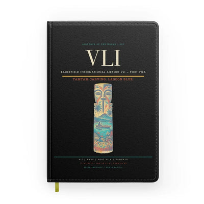 Bauerfield International Airport (VLI) design on black notebook