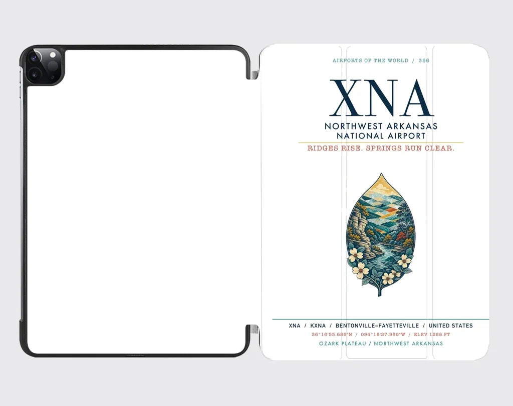 Northwest Arkansas National Airport (XNA) design on white ipad tablet case