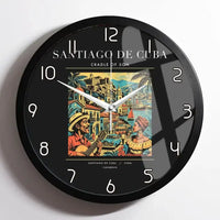 Thumbnail for SANTIAGO DE CUBA - Poster - Wall Clock Framed - Black