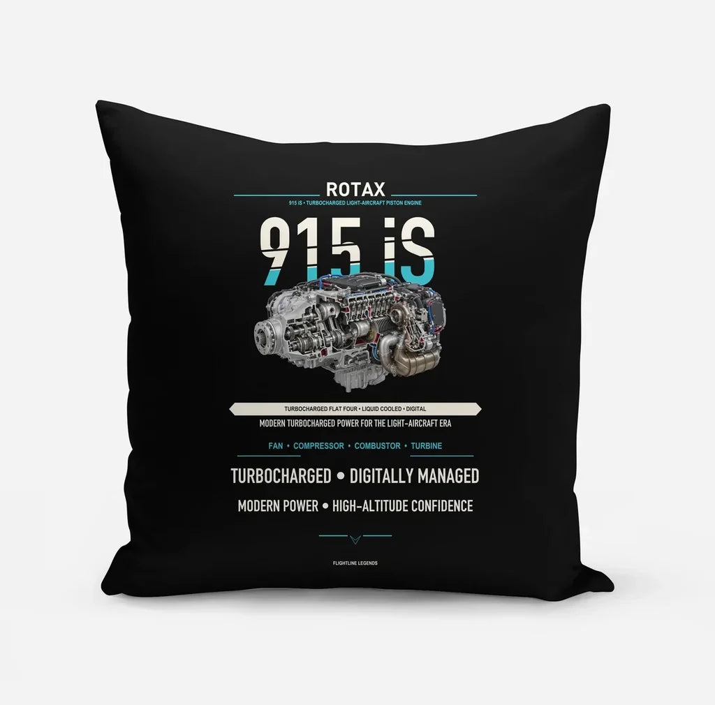 915 iS design on black pillow