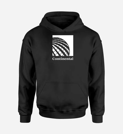 Continental Airlines logo printed on black hoodie