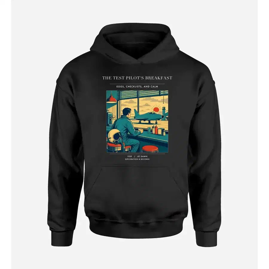 VINTAGE G4457 - The Test Pilot's Breakfast - Premium Hoodie design on black premium
