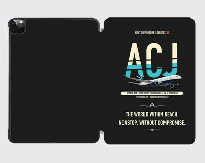 Airbus ACJ330neo / exact ACJ330-800 design on black ipad tablet case