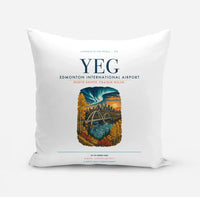 Thumbnail for Edmonton International Airport (YEG) design on white pillow