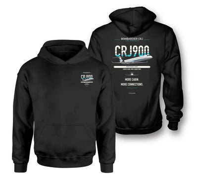 CRJ900 design on black hoodie
