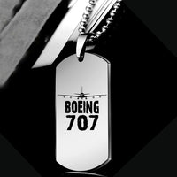 Thumbnail for Boeing 707 & Plane aviation necklace, polished metal body with engraved detail.