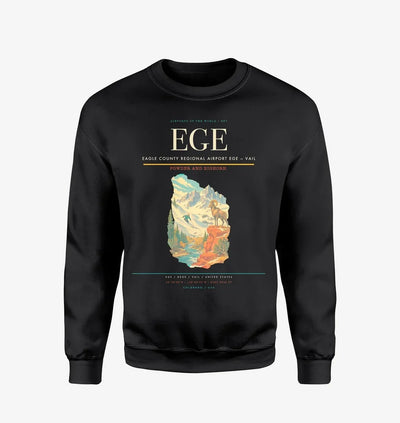 Eagle County Regional Airport (EGE) design on black sweatshirt