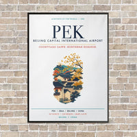 Thumbnail for Beijing Capital International Airport PEK vertical canvas print - framed - white background
