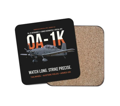 OA-1K Skyraider II Armed Overwatch design on black 1 piece coaster