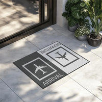 Thumbnail for Arrivals & Departures 2 aviation print door mat, durable fibre with non-slip backing.