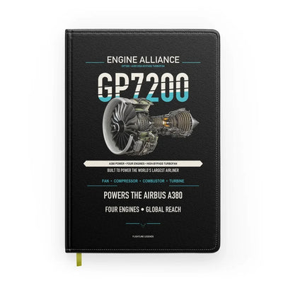 GP7200 design on black notebook
