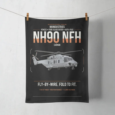 NHIndustries NH90 NFH Caïman design on black towel