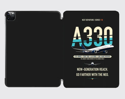 Airbus A330-800neo design on black ipad tablet case