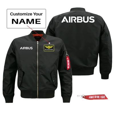 Airbus & Text Pilot Jackets (Customizable) aviation design printed on comfortable shell with classic fit designed jacket.