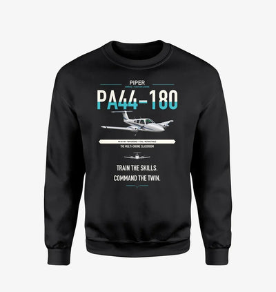 Piper PA-44-180 Seminole design on black sweatshirt