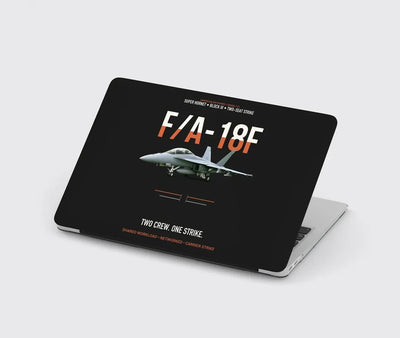 F-A-18F Super Hornet Block III Two Crew One Strike design on black MacBook case
