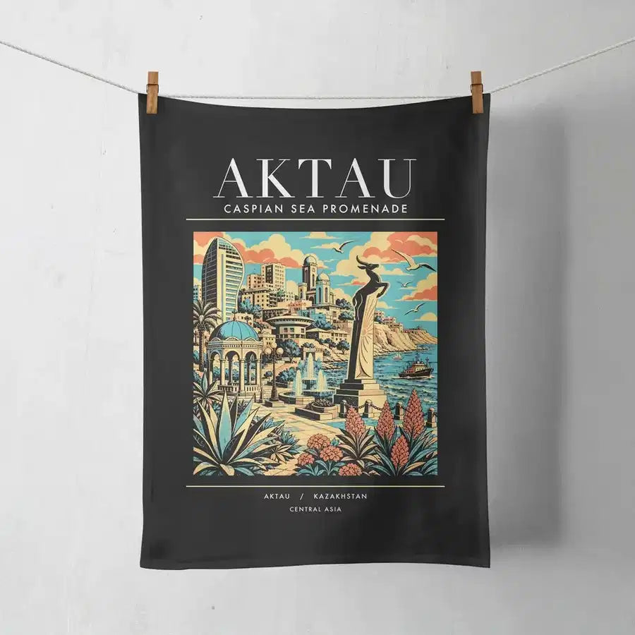 AKTAU - Poster - Towel - Black