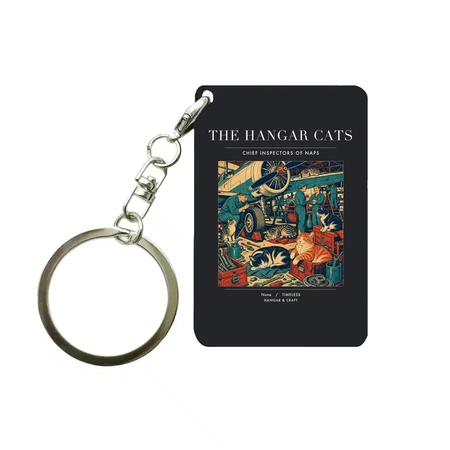 VINTAGE G4137 - The Hangar Cats - Designed Key Chain design on black