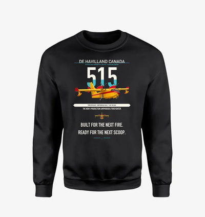 De Havilland Canadair 515 design on black sweatshirt