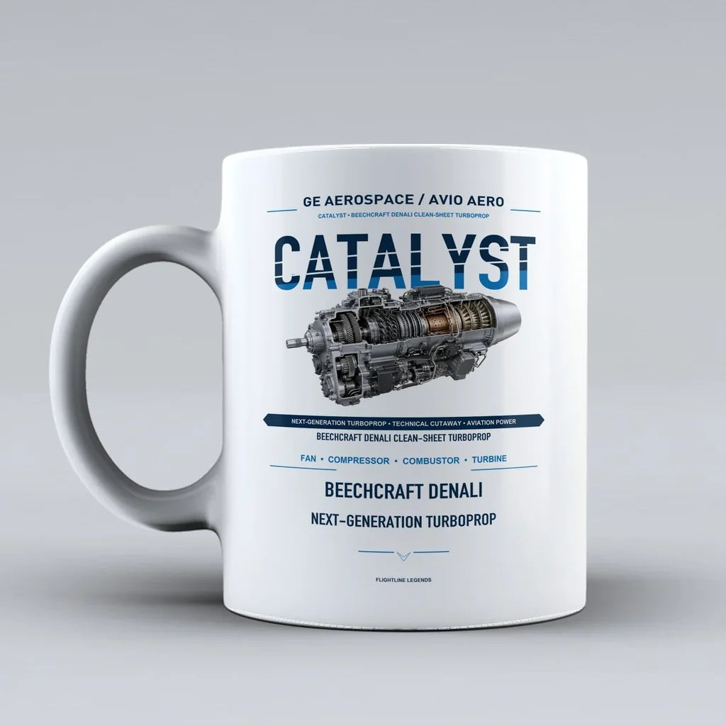 Mug design on white catalyst
