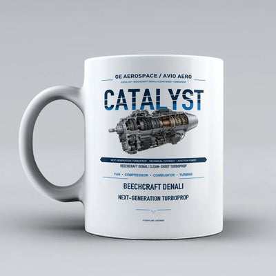 Mug design on white catalyst