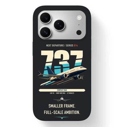 Boeing 737 MAX 7 design on black magsafe iphone case