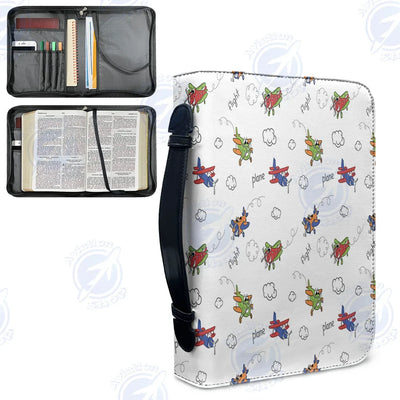 Colorful Cartoon Planes aviation PU accessories bag in PU faux leather.