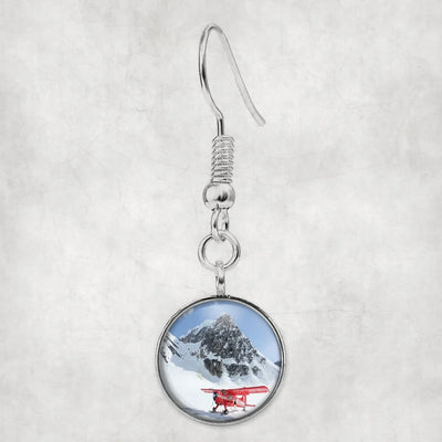 Amazing Snow Airplane aviation-themed earrings, polished hypoallergenic alloy.