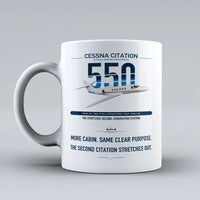 Thumbnail for Cessna Citation 550 - Citation II design on white ceramic mug, double-side print