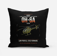 Thumbnail for Hughes OH-6A Cayuse design on black pillow