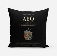 Thumbnail for Albuquerque International Sunport (ABQ) design on black pillow