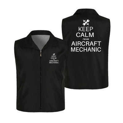 Aircraft Mechanic Thin Style aviation design printed on lightweight shell with sleeveless design thin vest.