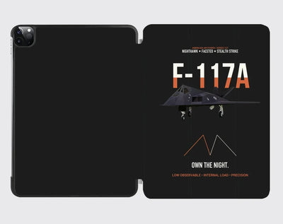 F-117A Nighthawk Own The Night design on black ipad tablet case