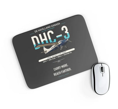 DHC-3 Otter design on black rectangle mouse pad