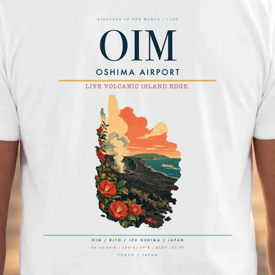 Oshima Airport (OIM) double-side t-shirt design close-up cover