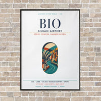Thumbnail for Bilbao Airport BIO vertical canvas print - framed - white background