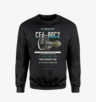 CF6-80C2 design on black sweatshirt