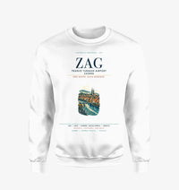 Thumbnail for Franjo Tuđman Airport Zagreb (ZAG) design on white sweatshirt