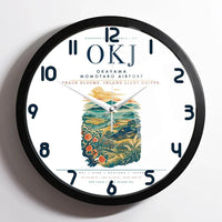 Thumbnail for Okayama Momotaro Airport (OKJ) design on white framed wall clock