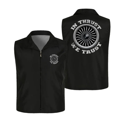 In Thrust We Trust (Vol 2) Thin Style aviation design printed on lightweight shell with sleeveless design thin vest.