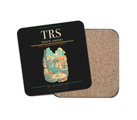 Thumbnail for Trieste Airport (TRS) design on black 1 piece coaster